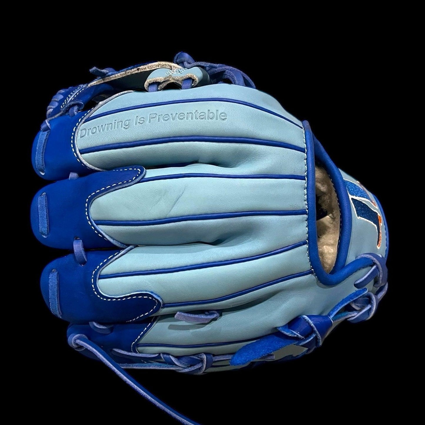 Custom Riley John’s Blue Boot Foundation Kip 11.5” I-Web Baby Blue Navy Baseball Glove