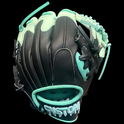 CUSTOM Drip Series Glow in the Dark Drip 11.5” Youth Cowhide Black Mint Baseball Glove