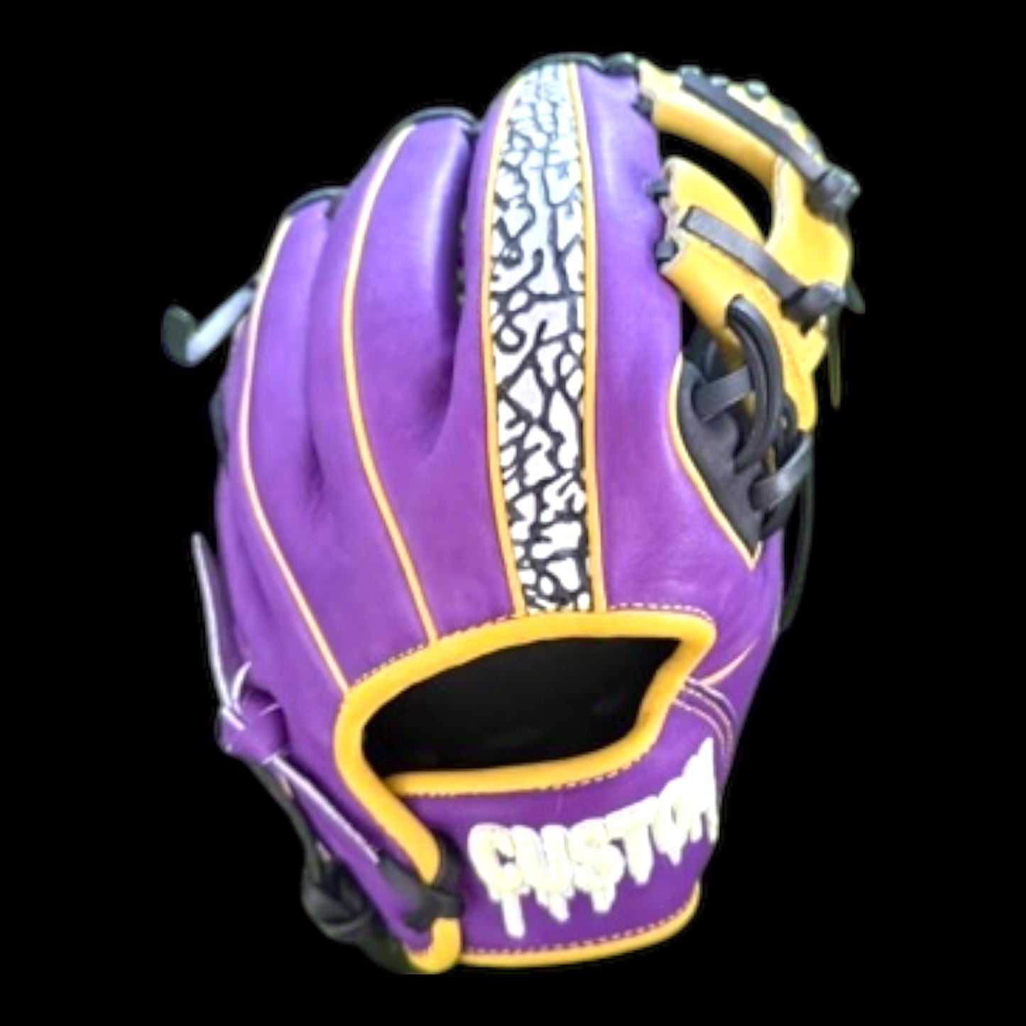 CUSTOM Youth Louisiana Edition Elephant Print Purple Gold I-Web Baseball Glove