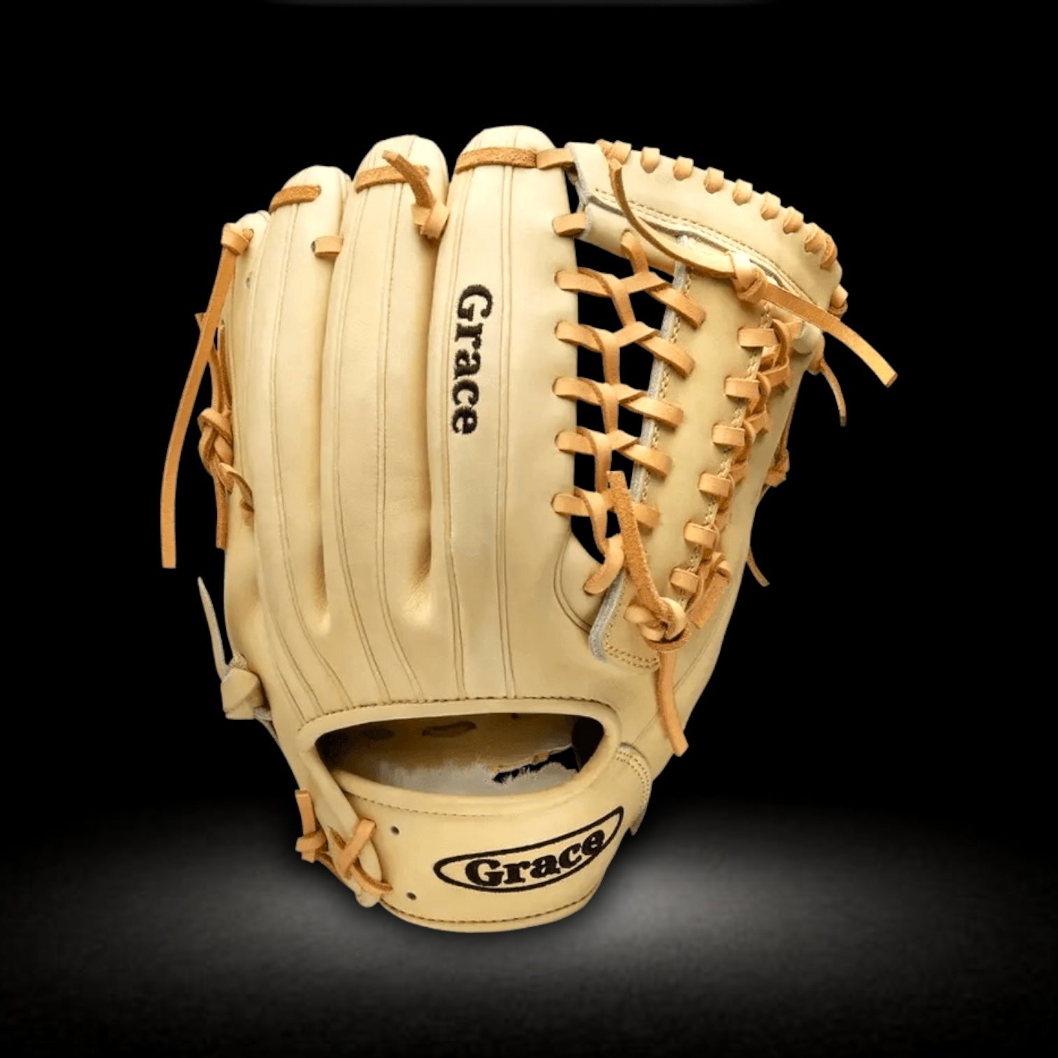 Grace Glove Co 12 In Blonde Fielding Pitching Modified Trapeze Web Glove Custom Ballgloves