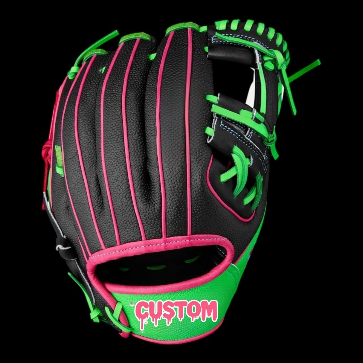 Custom Color Flair 11.5” I-Web Lime Pink Black Baseball Glove