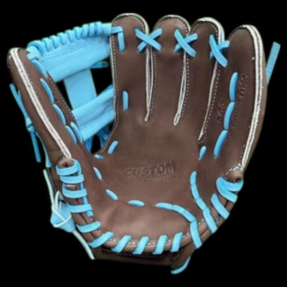 Custom RawEdge Series 11.5” I-Web Baby Blue Brown Baseball Gloves