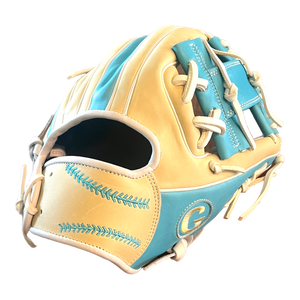 Grace Glove Co Custom 11.5” Baby Blue Blonde White I-Web Infield Glove