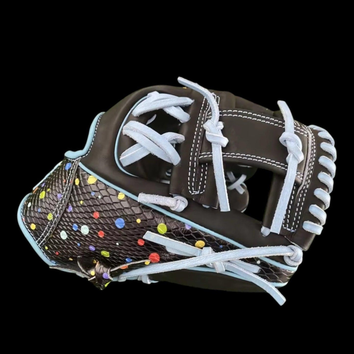 Custom Paint Splatter Black 11.5” I-Web Baseball Glove