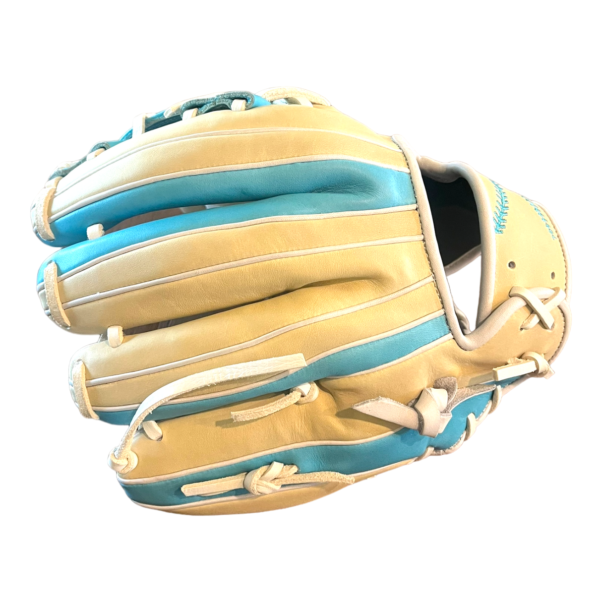 Grace Glove Co Custom 11.5” Baby Blue Blonde White I-Web Infield Glove