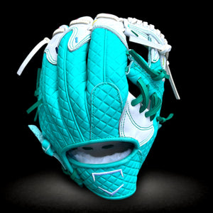 Custom Ballgloves Mint White Ice Cream Baseball Glove 11.5” I-Web Infield