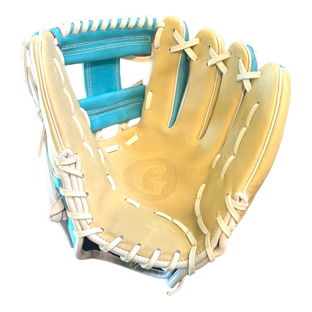 Grace Glove Co Custom 11.5” Baby Blue Blonde White I-Web Infield Glove