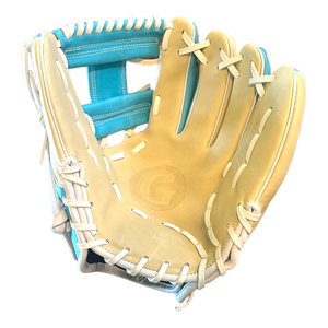 Grace Glove Co Custom 11.5” Baby Blue Blonde White I-Web Infield Glove