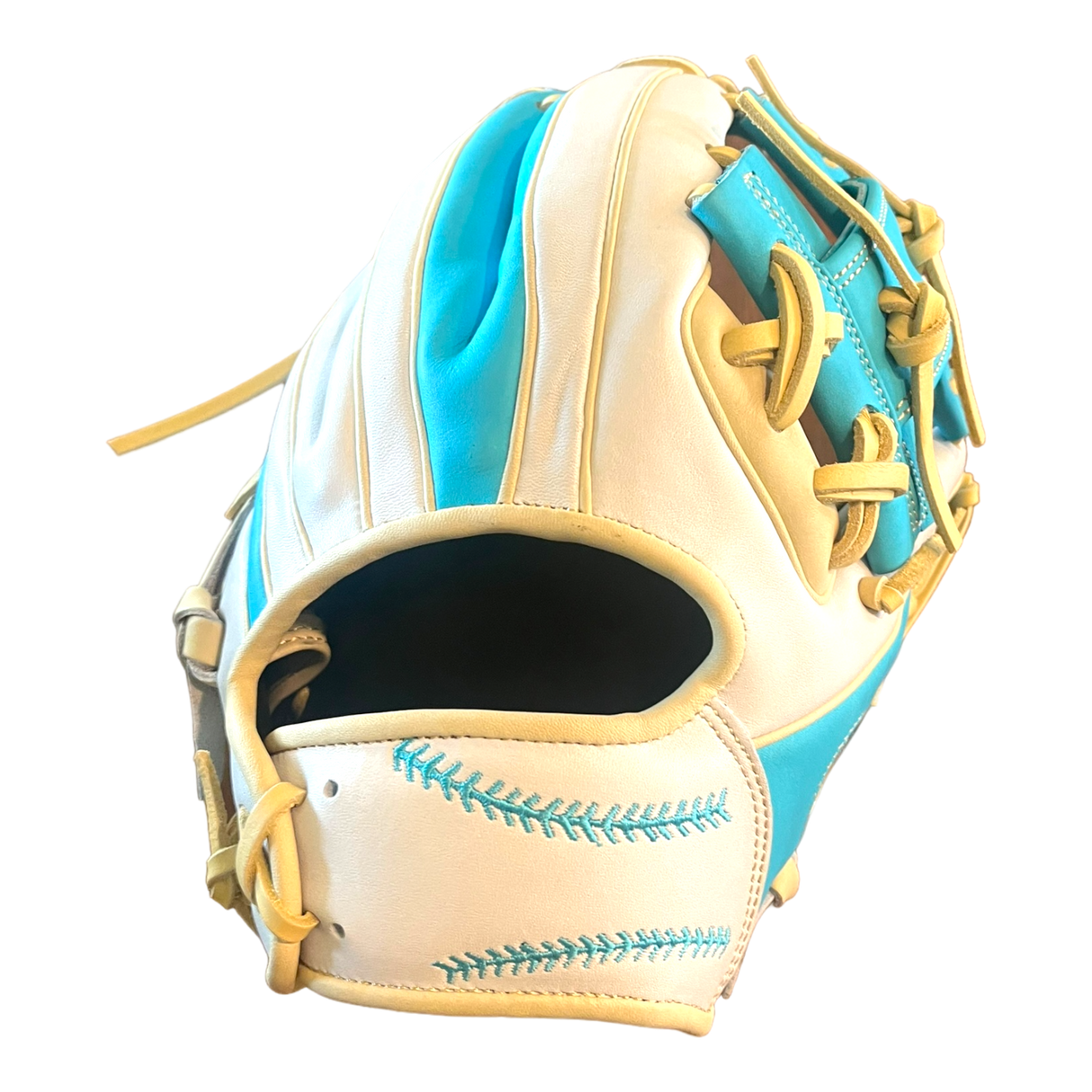 Grace Glove Co Custom 11.5” Baby Blue White Blonde I-Web Infield Glove