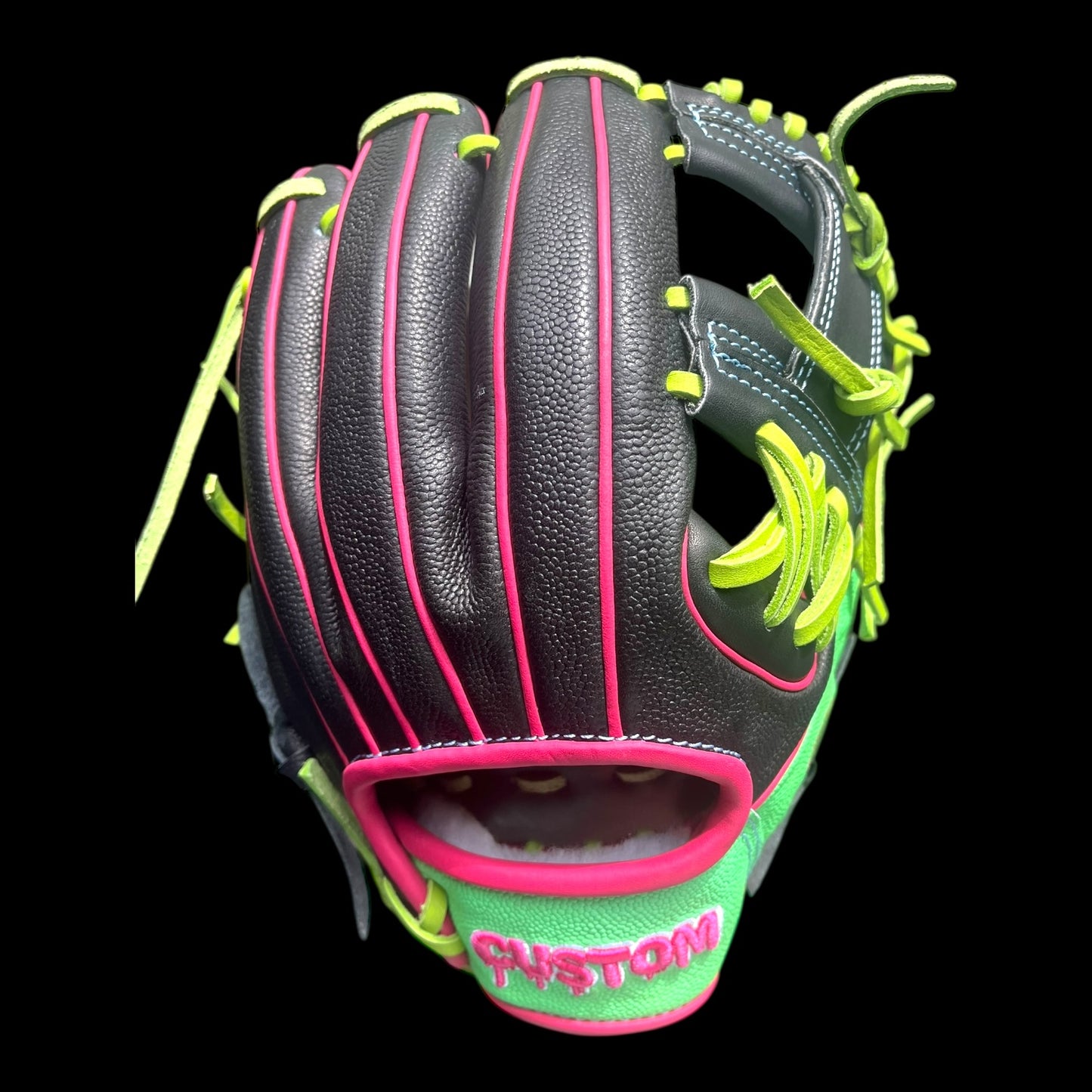 Custom Color Flair 11.5” I-Web Lime Pink Black Baseball Glove