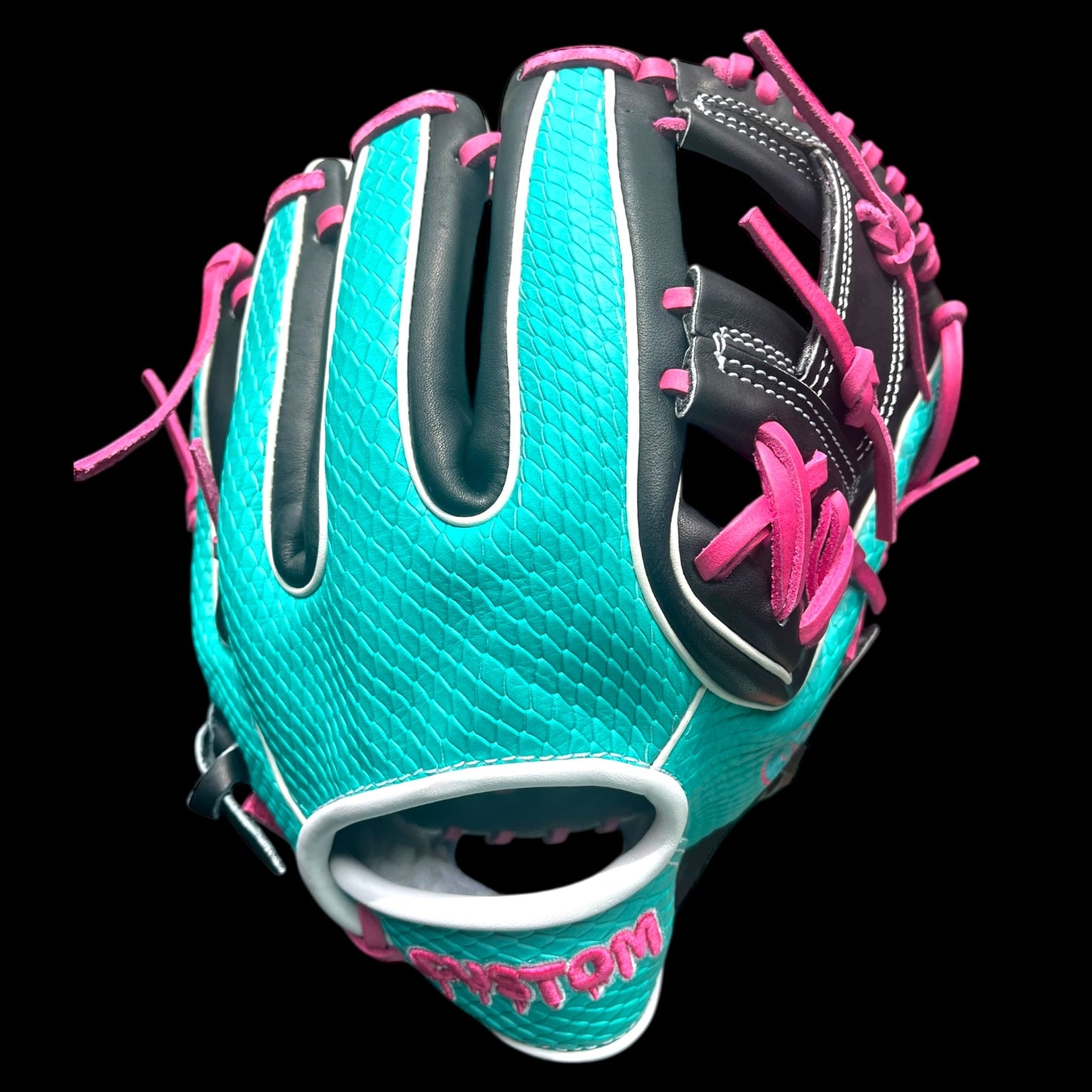 Custom Color Flair 11.5” I-Web Aqua Pink Black Baseball Glove