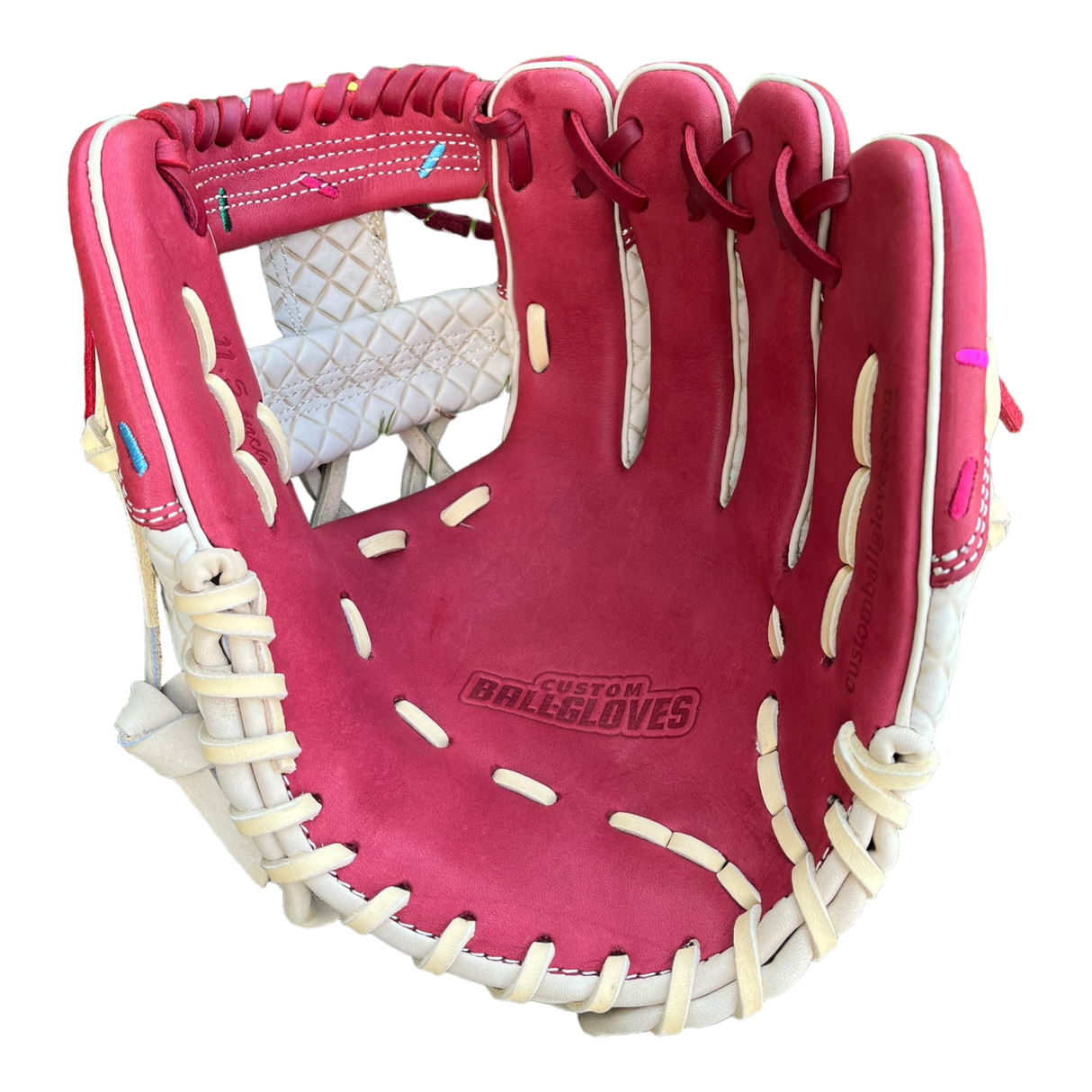 Custom Ballgloves Maroon Ice Cream Baseball Glove 11.5” I-Web Infield