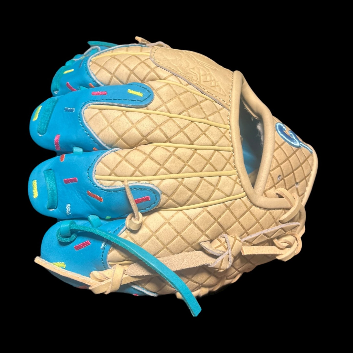 Custom Ice Cream Series 9.5” Infield Training Glove Baby Blue Drip
