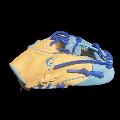 The Farm System Drip Series 11.5” Youth I-Web Baseball Glove Blonde Baby Blue