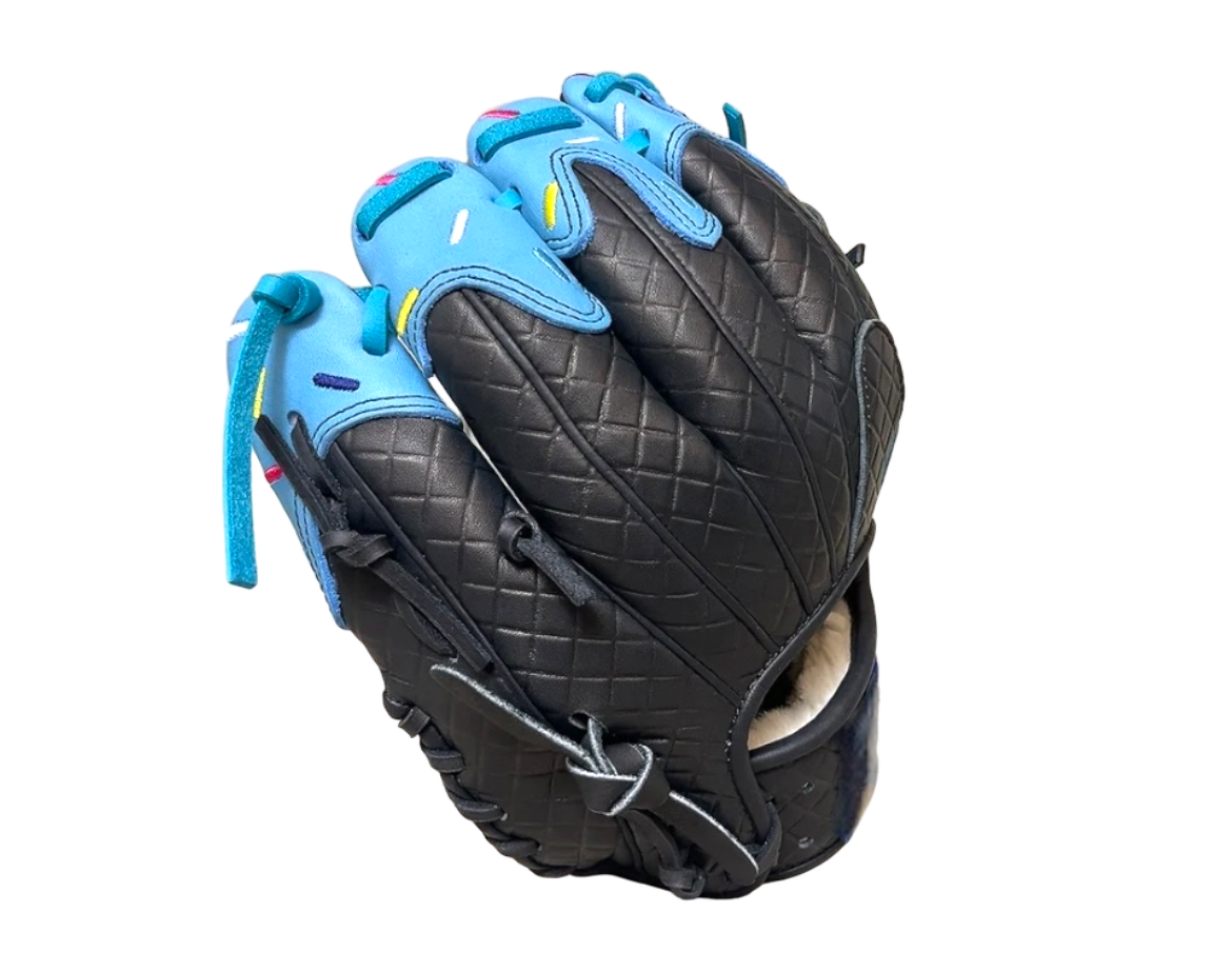 Custom Ballgloves Baby Blue Black Ice Cream Baseball Glove 11.5” I-Web