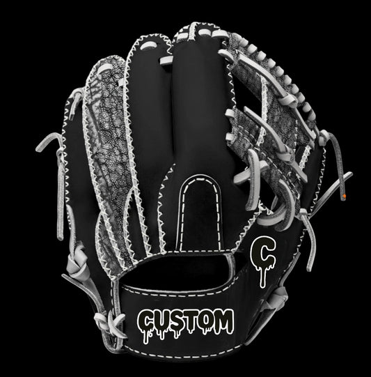 Custom RawEdge Series 11.5” I-Web Elephant Skin Black Baseball Gloves