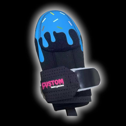 Custom Ballgloves Youth Ice Cream Sliding Mitt Baby Blue Black