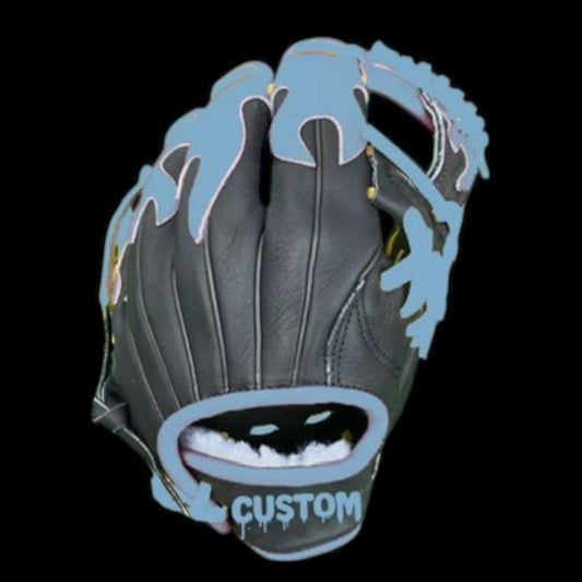 CUSTOM Flame Fire Kip 11.5” I-Web Baby Blue Black Baseball Glove