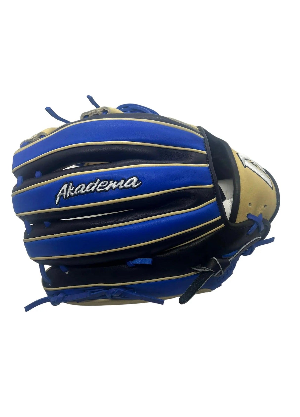 Akadema Torino Series 11.5” Inch Black Blue I Web Infielders Glove - CustomBallgloves.com