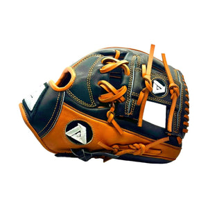 Akadema Torino Series 11.5” Inch Black Orange I Web Infielders Glove - CustomBallgloves.com