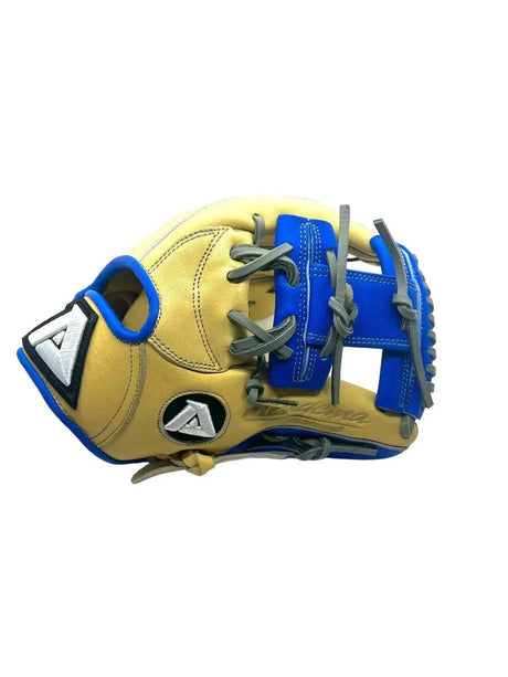 Akadema Torino Series 11.50” Inch I-Web Blonde Blue Gray Infielder Glove - CustomBallgloves.com