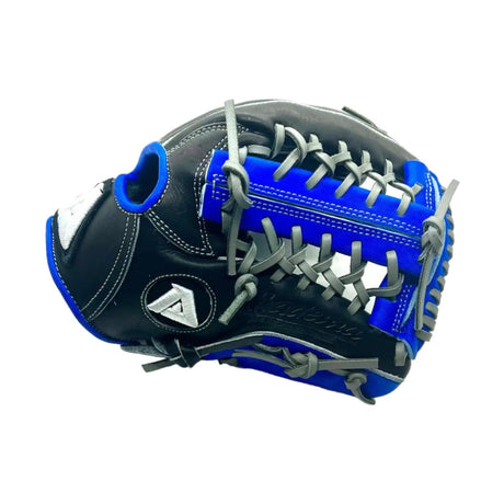 Akadema Torino Series 11.50” Inch Modified Trapeze Black Blue Gray Infielder Glove - CustomBallgloves.com