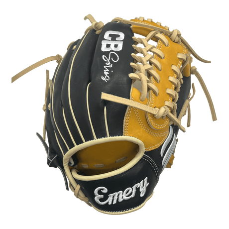 Emery CB Series 11.5" Inch Modified Trapeze Web Black Brown Blonde Infield Pitcher Glove - CustomBallgloves.com