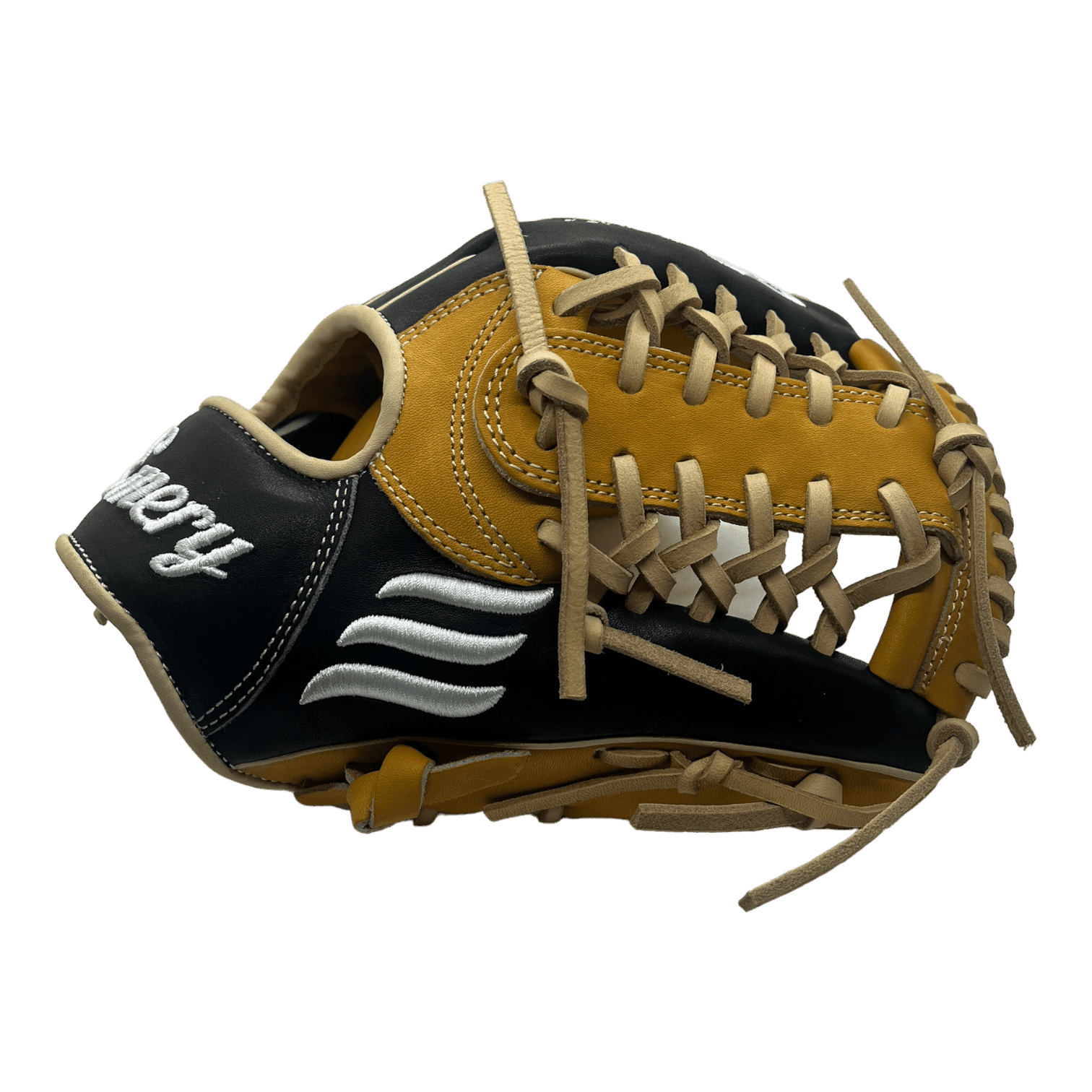 Emery CB Series 11.5" Inch Modified Trapeze Web Black Brown Blonde Infield Pitcher Glove - CustomBallgloves.com