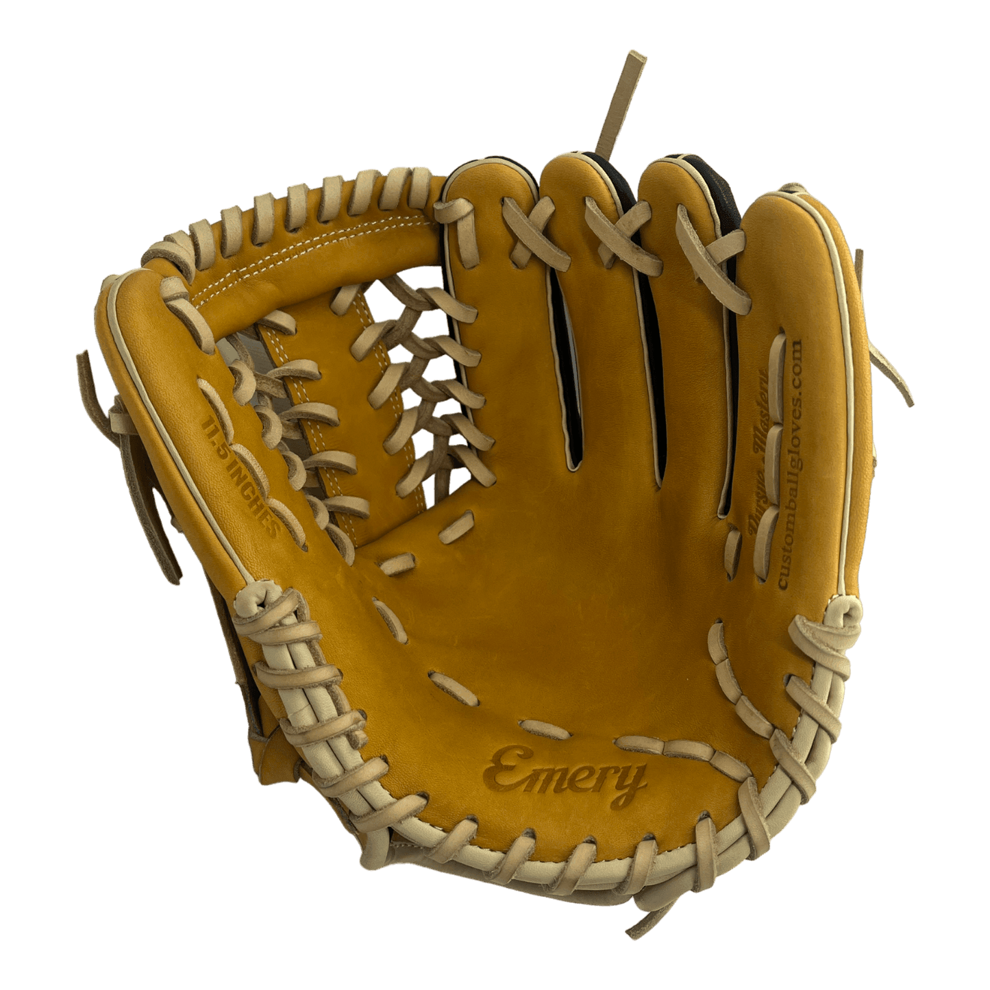 Emery CB Series 11.5" Inch Modified Trapeze Web Black Brown Blonde Infield Pitcher Glove - CustomBallgloves.com