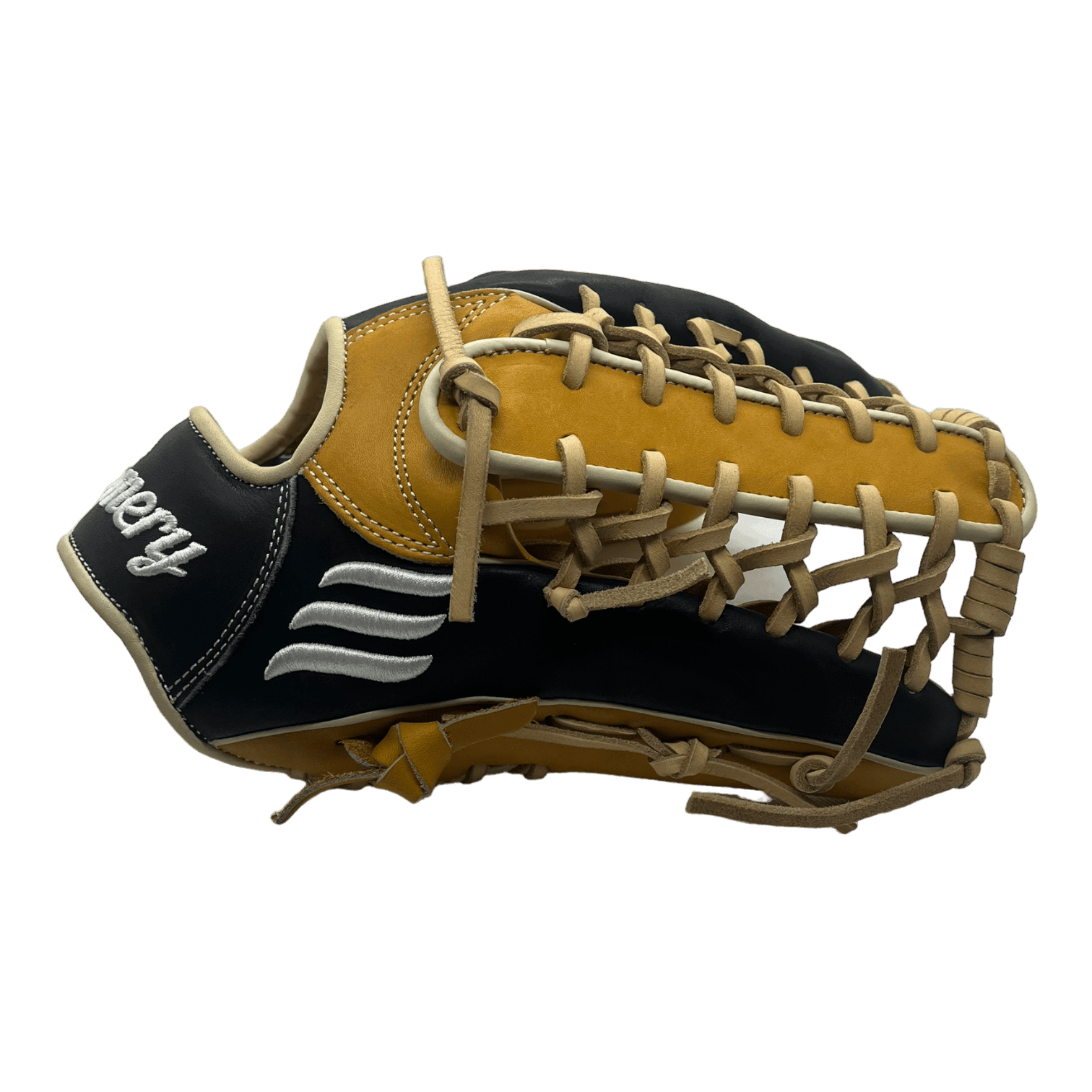 Emery CB Series 12.75" Inch Trapeze Web Black Brown Blonde Outfield Glove - CustomBallgloves.com