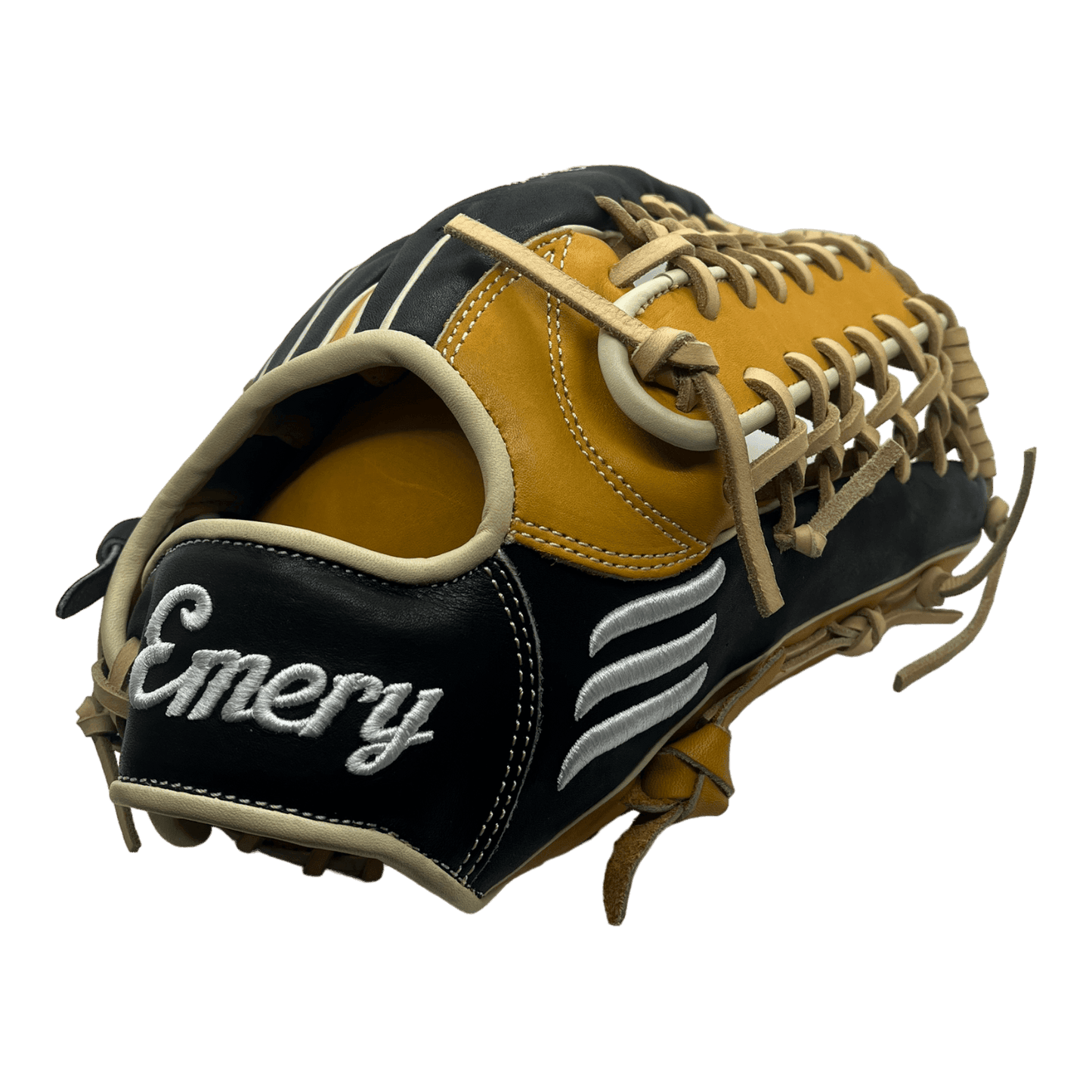 Emery CB Series 12.75" Inch Trapeze Web Black Brown Blonde Outfield Glove - CustomBallgloves.com