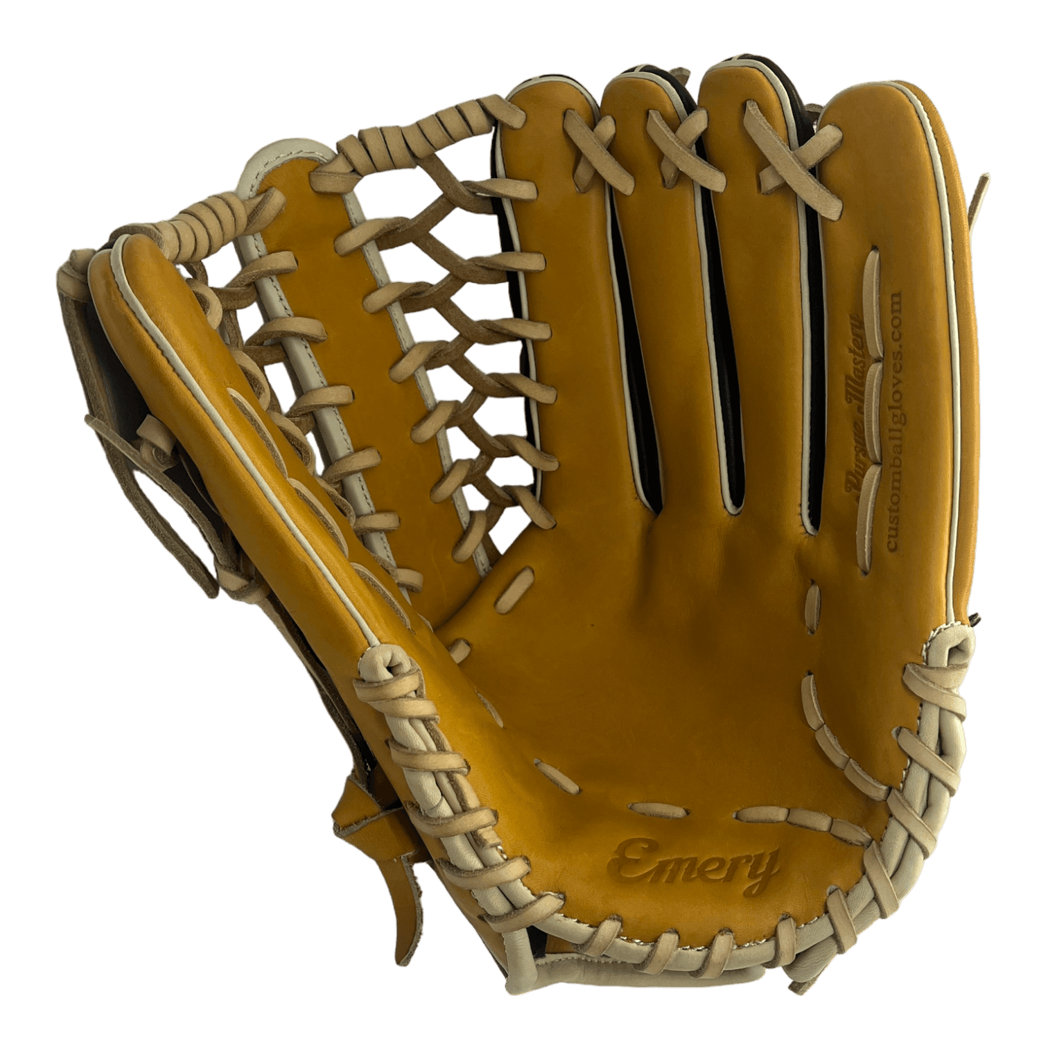 Emery CB Series 12.75" Inch Trapeze Web Black Brown Blonde Outfield Glove - CustomBallgloves.com
