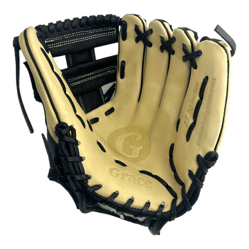 Grace Custom 11.5” Inch OG Web Black Snake Skin Blonde Infield Glove – Custom Ballgloves