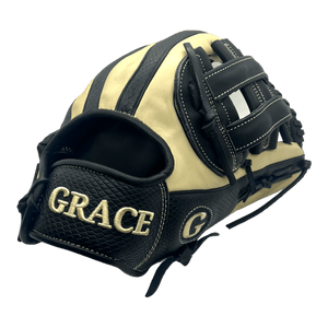 Grace Custom 12.75” Inch H-Web Black Snake Skin Blonde Outfield Glove - CustomBallgloves.com