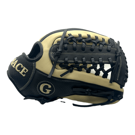Grace Custom 12.75” Inch Modified Trapeze Black Snake Skin Blonde Outfield Glove - CustomBallgloves.com