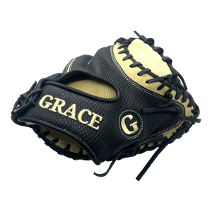 Grace Custom 32.5” Inch Black Snake Skin Blonde Catchers Mitt RHT - CustomBallgloves.com