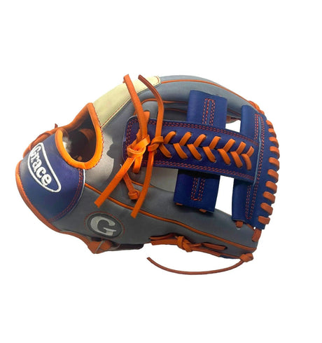 Grace Glove Co 11.50” In Blue Orange Gray Infield OG Web Glove - CustomBallgloves.com