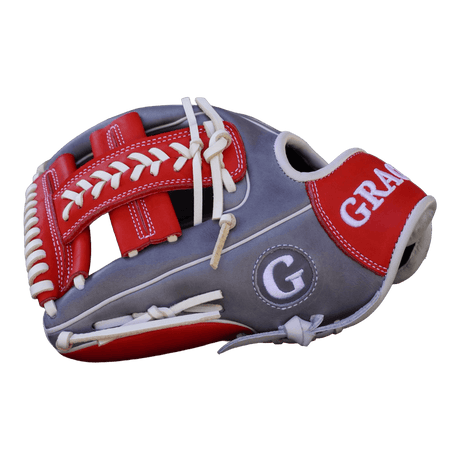 Grace Glove Co 11.50” In Red Gray White Infield OG Web Glove - CustomBallgloves.com