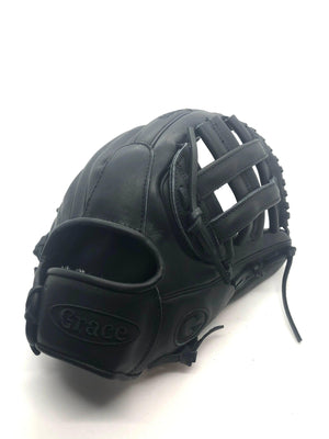 Grace Glove Co 12.5” Inch H-Web Black Outfield Glove - CustomBallgloves.com
