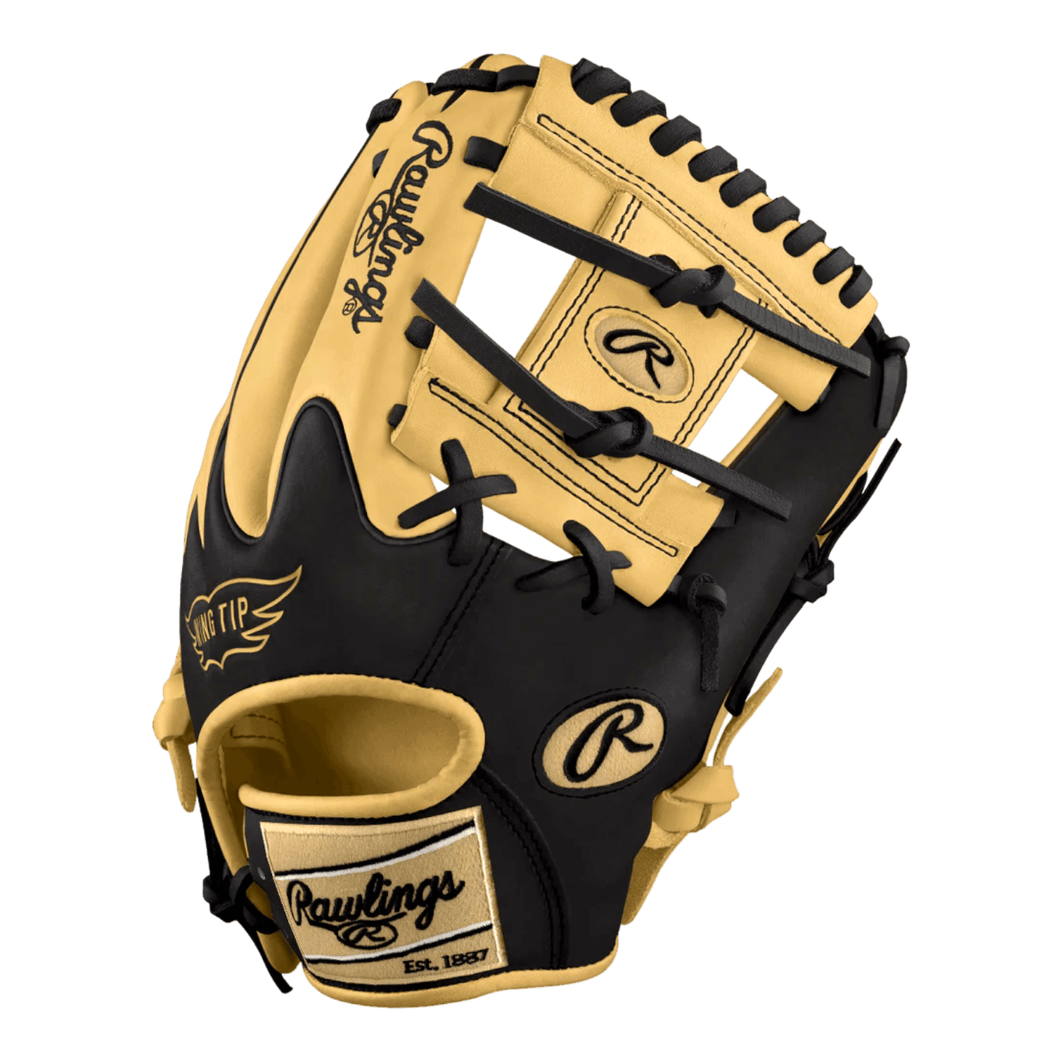 Custom Rawlings 12.75 H Web Black Speed Shell Heart of the Hide Outfield Glove Custom Ballgloves