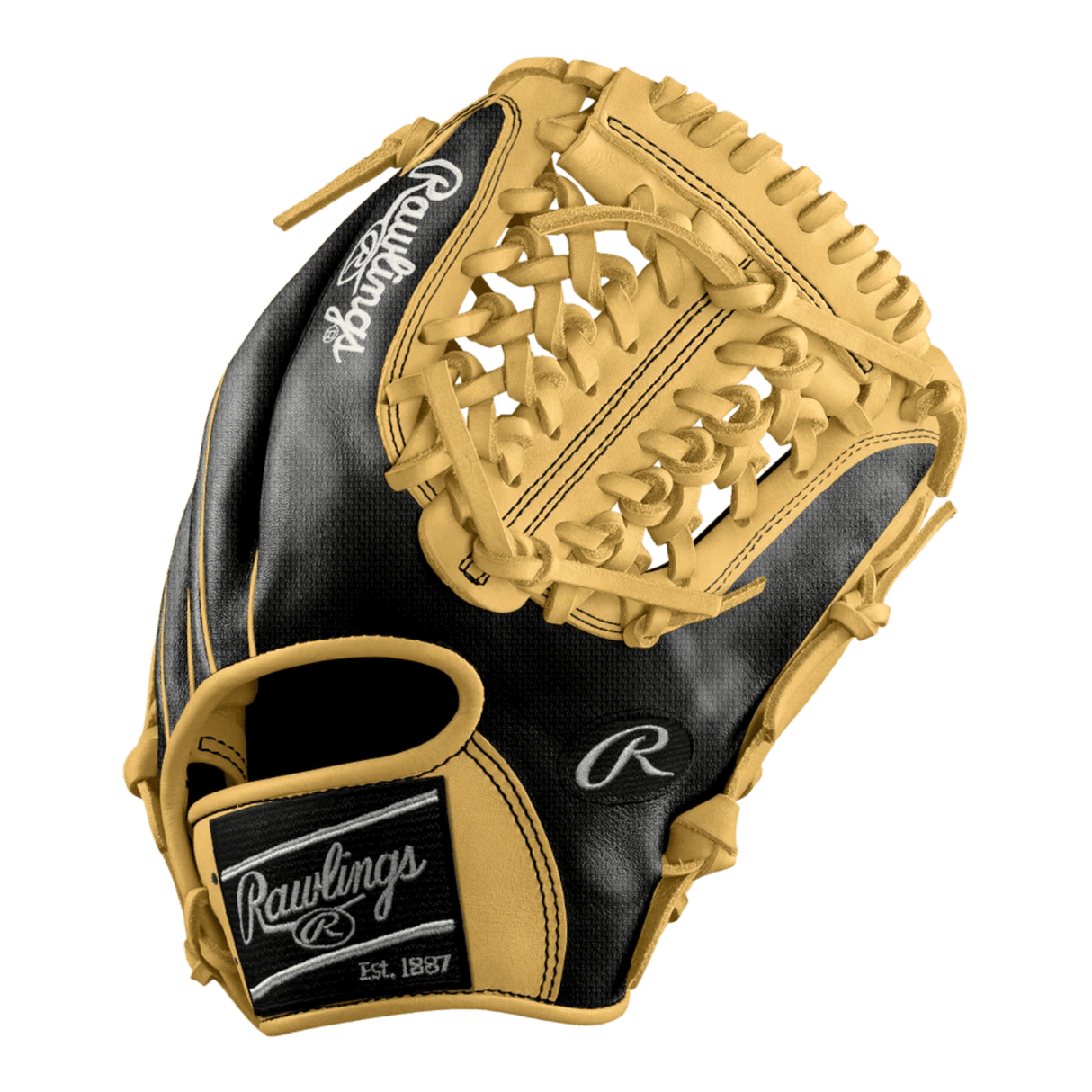 Rawlings Custom 11.50 Modified Trapeze Black Speed Shell Camel Heart of the Hide Pitcher Infield Glove