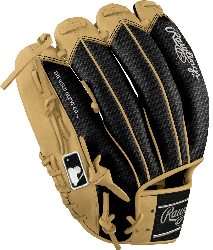Rawlings Custom 11.50” Modified Trapeze Black Speed Shell Camel Heart of the Hide Pitcher Infield Glove - CustomBallgloves.com