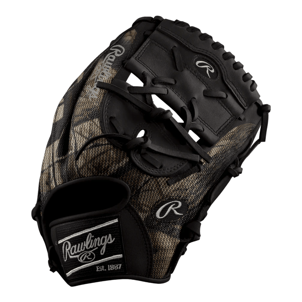 Custom Rawlings 12.75 H Web Black Speed Shell Heart of the Hide Outfield Glove Custom Ballgloves