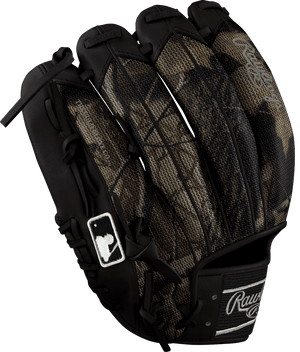 Rawlings Custom 11.75" Inch Two Piece Web Camouflage Speed Shell Black Heart of the Hide Pitcher Glove - CustomBallgloves.com