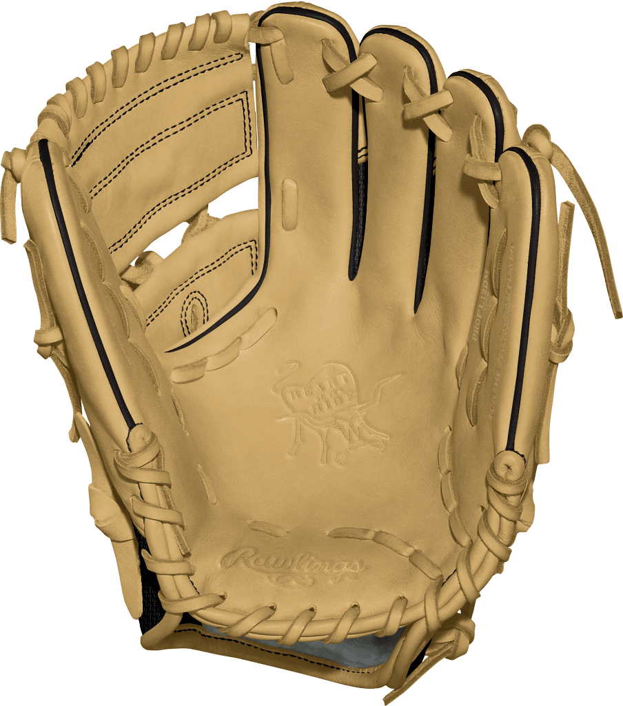 Rawlings Custom 11.75” Two Piece Web Black Speed Shell Camel Heart of the Hide Pitchers Glove - CustomBallgloves.com