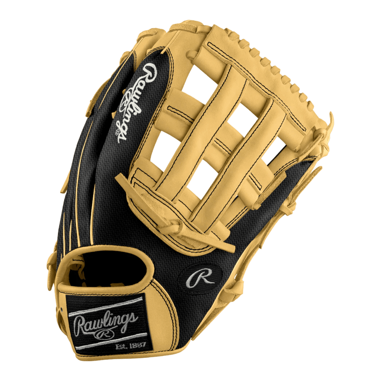 Custom Rawlings 12.75 H Web Black Speed Shell Heart of the Hide Outfield Glove Custom Ballgloves