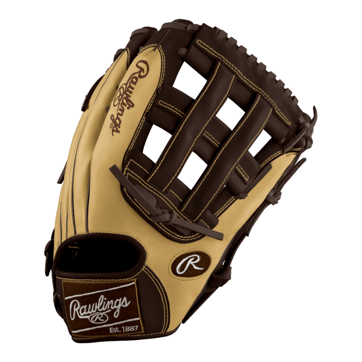 Rawlings Custom 12.75” H-Web Blonde Speed Shell Brown Heart of the Hide Outfield Glove - CustomBallgloves.com