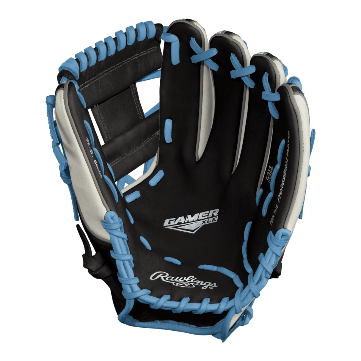 Rawlings Custom Gamer XLE Youth 11.5” Baby Blue Glove - CustomBallgloves.com