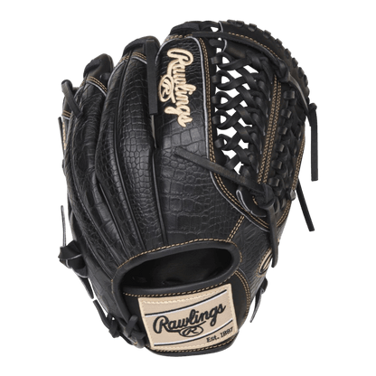 Rawlings R2G 11.75" Inch Croc Skin Black Blonde Heart of the Hide Baseball Glove - CustomBallgloves.com