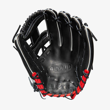 Wilson A2000 11.75” I-Web Black White Red Infield Glove – Custom